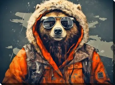 Картина маслом Медведь №58