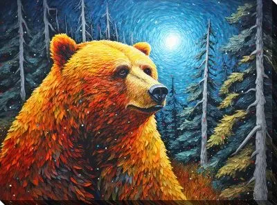 Картина маслом Медведь №73