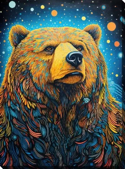 Картина маслом Медведь №74