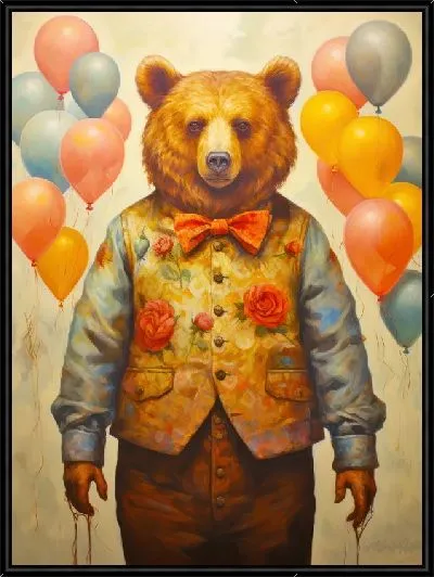 Картина Медведь и воздушные шарики