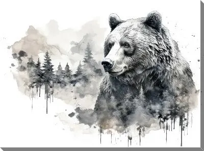 Картина маслом Медведь №92