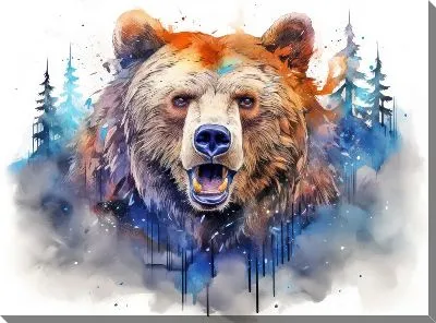 Картина маслом Медведь №100