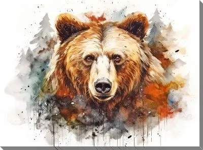 Картина маслом Медведь №104