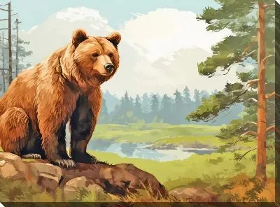 Картина маслом Медведь №112