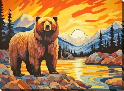 Картина маслом Медведь №118