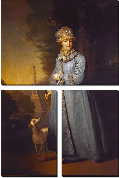 Картина Екатерина II на прогулке в Царскосельском парке