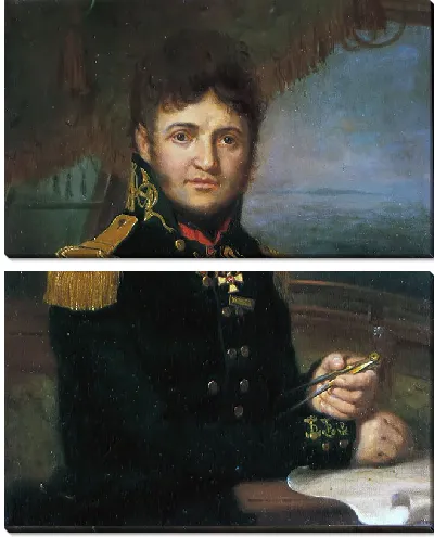 Картина Портрет Юрия Лисянского , офицера и исследователя ВМФ России