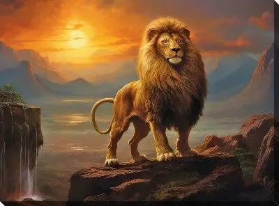 Картина маслом Лев №102