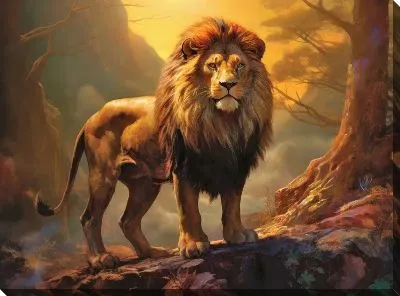Картина маслом Лев №111