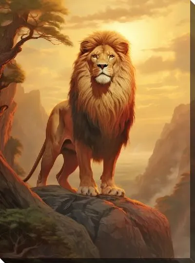 Картина маслом Лев №121