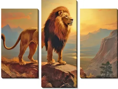 Модульная картина Лев №131