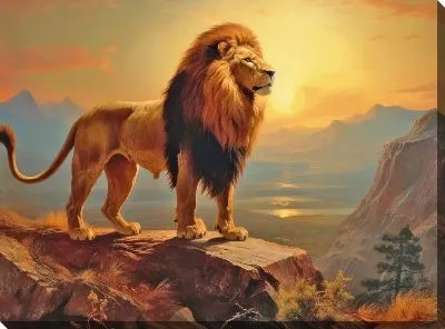 Картина маслом Лев №131