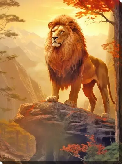 Картина маслом Лев №141
