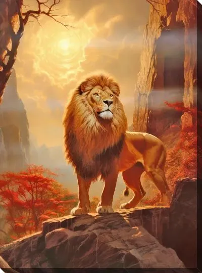 Картина маслом Лев №151