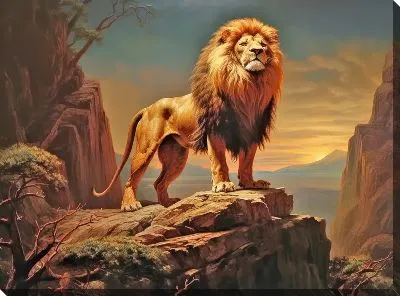 Картина маслом Лев №161