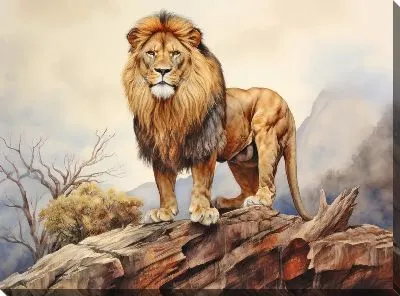 Картина маслом Лев №181