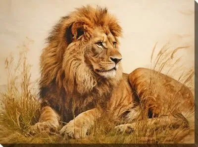 Картина маслом Лев №211