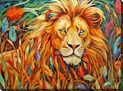Картина маслом Лев №23