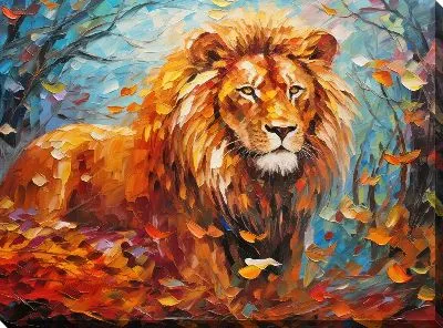 Картина маслом Лев №24