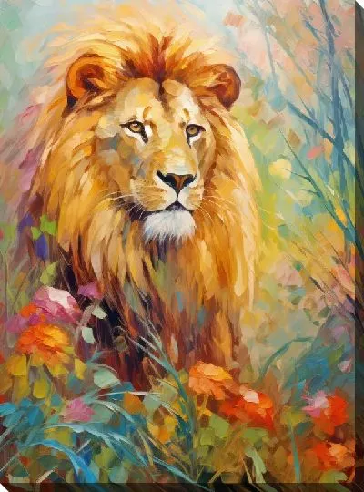 Картина маслом Лев №25