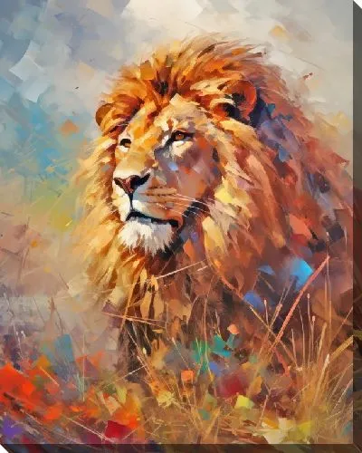 Картина маслом Лев №26