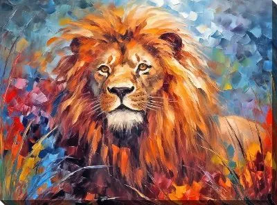 Картина маслом Лев №29