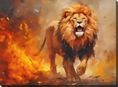 Картина маслом Лев №30