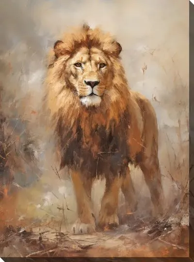 Картина маслом Лев №311