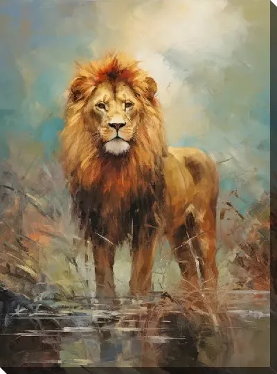 Картина маслом Лев №32