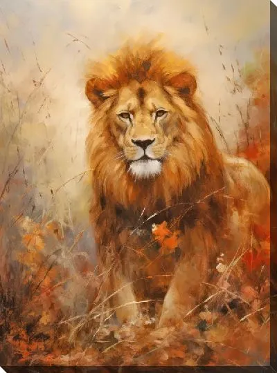 Картина маслом Лев №33