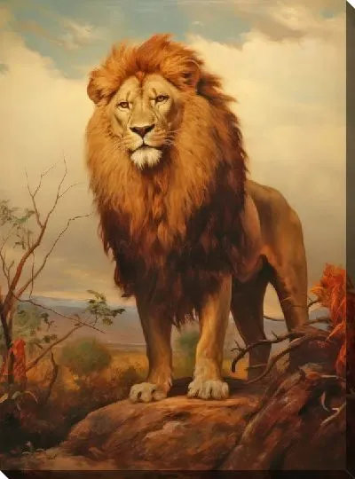Картина маслом Лев №34