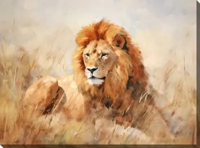 Картина маслом Лев №35