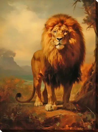 Картина маслом Лев №36