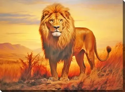 Картина маслом Лев №37