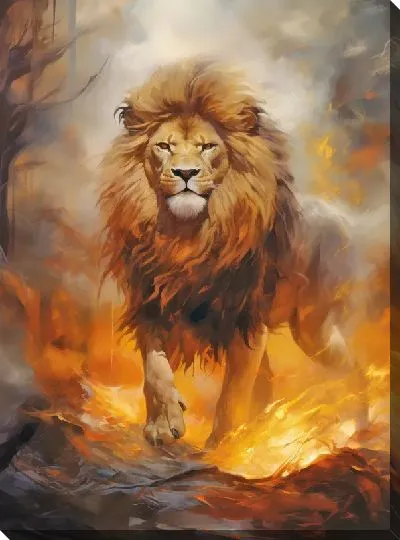 Картина маслом Лев №39