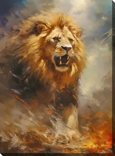 Картина маслом Лев №42