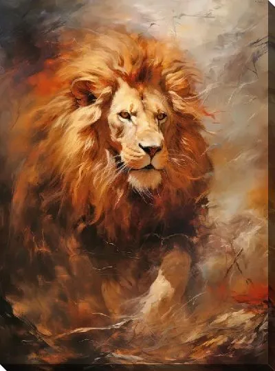 Картина маслом Лев №43