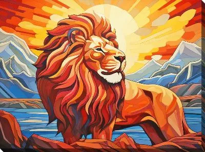 Картина маслом Лев №45