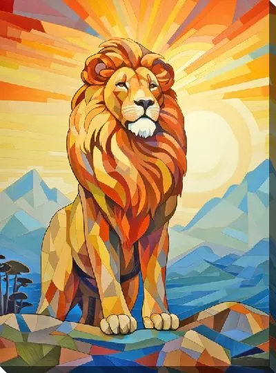Картина маслом Лев №46