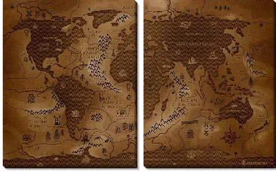 Модульная картина Карта