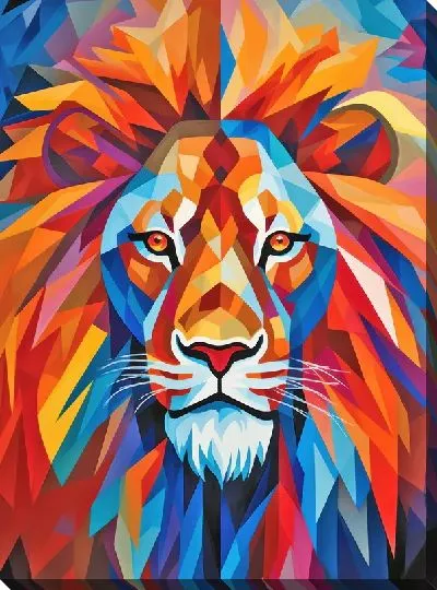 Картина маслом Поп-арт льва