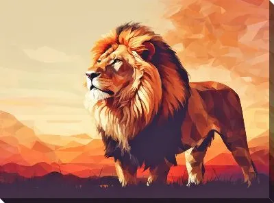 Картина маслом Лев №65