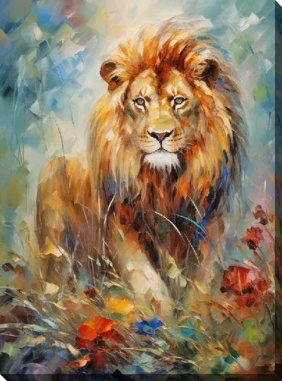 Картина маслом Лев №67