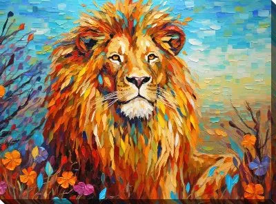 Картина маслом Лев №70
