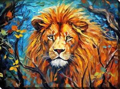 Картина маслом Лев №71