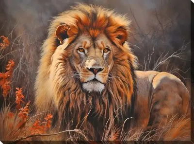 Картина маслом Лев №73