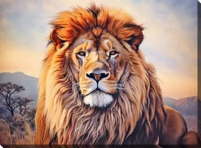 Картина маслом Лев №78