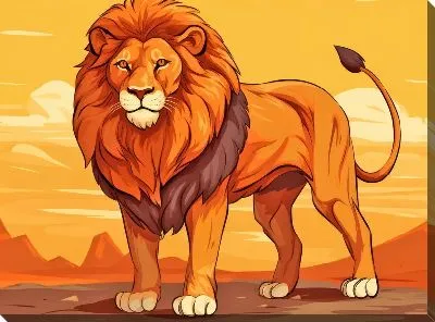 Картина маслом Лев №96