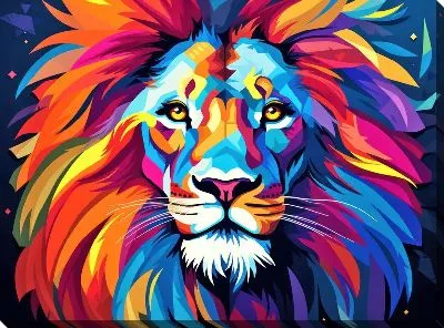 Картина маслом Лев №100