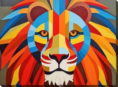 Картина маслом Лев №1011